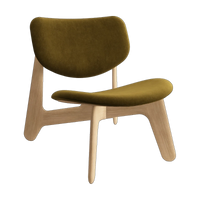 Tom Dixon Slab Natural Wood Lounge Chair Khaki Royal Velvet