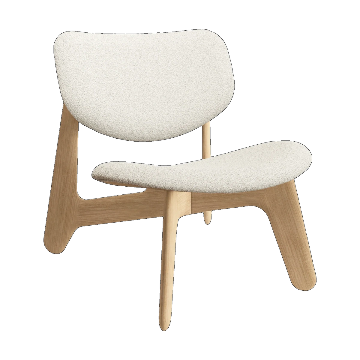 Tom Dixon Slab Natural Wood Lounge Chair Natural Kvadrat Elle Boucle