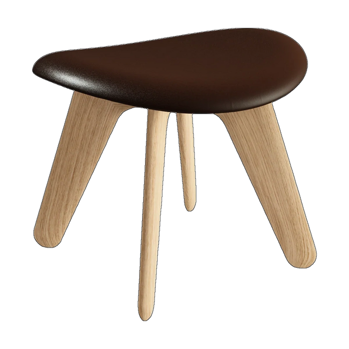 Tom Dixon Slab Ottoman in Brown Choko Leather