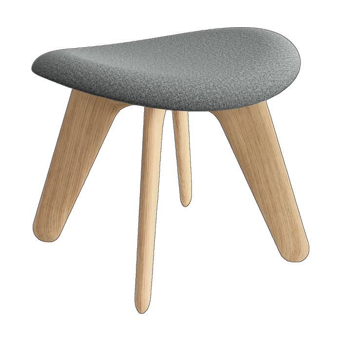 Tom Dixon Slab Ottoman in Grey Kvadrat Hallingdal 65 Wool Blend