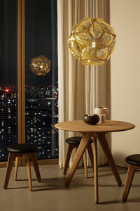 Tom Dixon Slab Small Round Table Black Brushed Oak in a modern interior