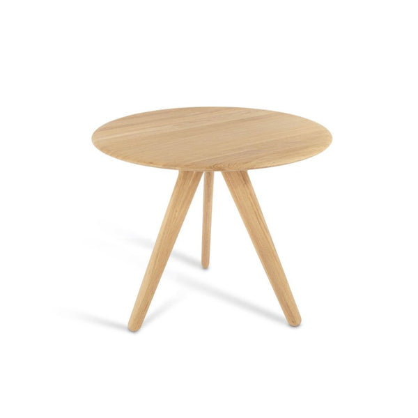 Tom Dixon Slab Small Round Table Natural Brushed Oak in a modern interior