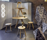 Tom Dixon Slab Small Round Table Black Brushed Oak in a modern interior