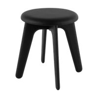 Tom Dixon Slab Stool in Natural Brushed Oak with Black Leather