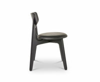 Tom Dixon Slab Upholstered Dining Chair Black Brushed Oak and Black Leather image 3