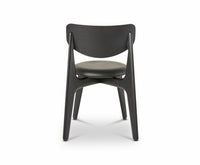 Tom Dixon Slab Upholstered Dining Chair Black Brushed Oak and Black Leather image 4
