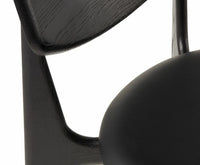 Tom Dixon Slab Upholstered Dining Chair Black Brushed Oak and Black Leather image 6