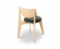 Tom Dixon Slab Upholstered Dining Chair Natural Brushed Oak and Black Leather image 5