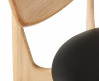 Tom Dixon Slab Upholstered Dining Chair Natural Brushed Oak and Black Leather image 6