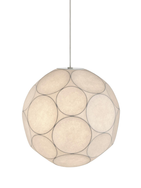 Tom Dixon Soft Medium Pendant illuminated on a white background