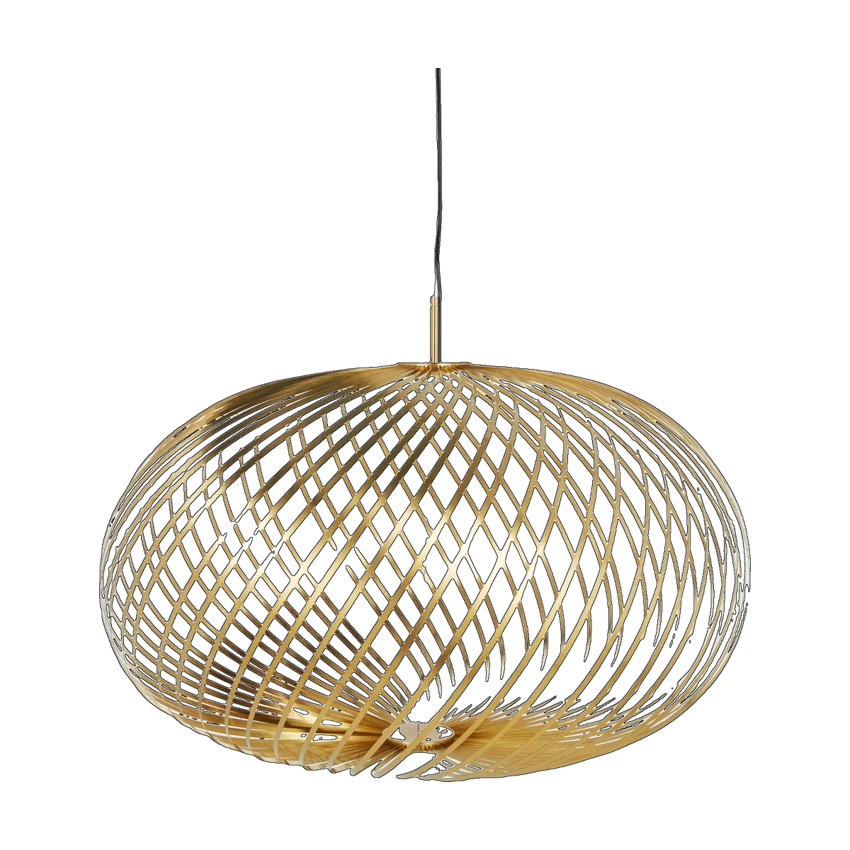 Spring Large Pendant, Polished Brass Steel by Tom Dixon