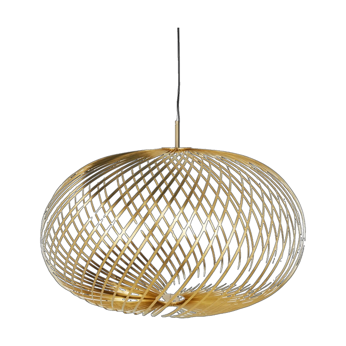 Spring Large Pendant, Polished Brass Steel by Tom Dixon