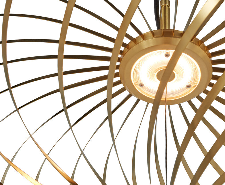 Tom Dixon Spring Small Pendant illuminated polished brass detail