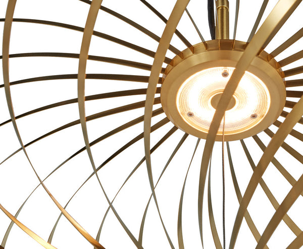 Tom Dixon Spring Small Pendant illuminated polished brass detail