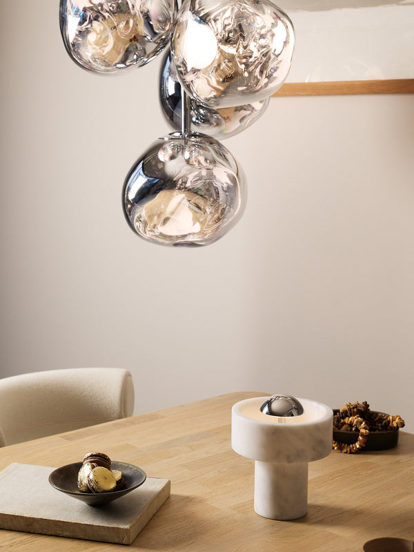 Stone Portable Light in Silver by Tom Dixon
