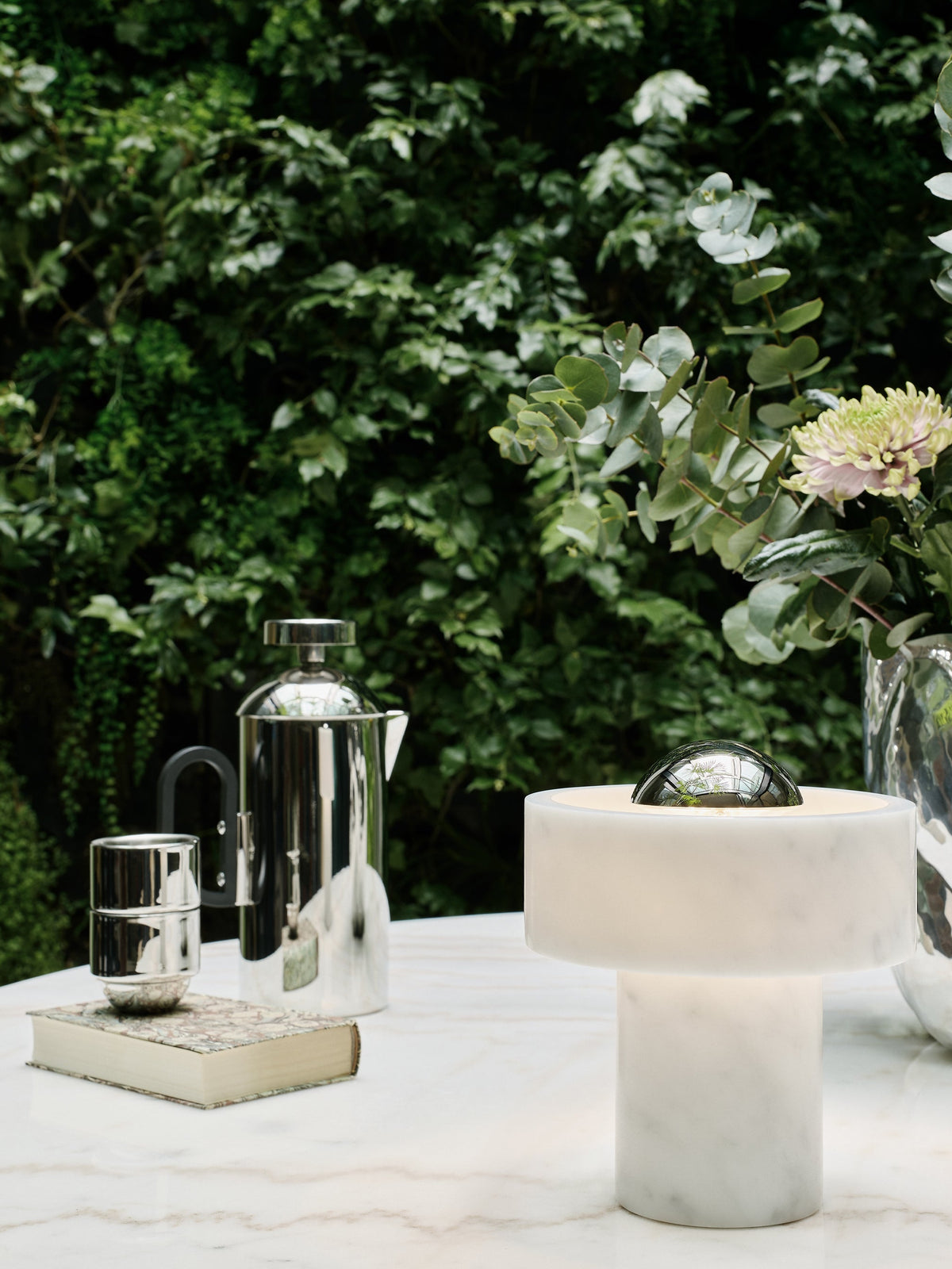 Stone Portable Light detail in Silver by Tom Dixon