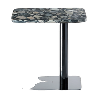 Tom Dixon Stone Rectangle Table Pebble Marble and Black Polished Steel