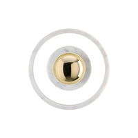 Tom Dixon Stone Wall Light in polished white marble, front view switched off