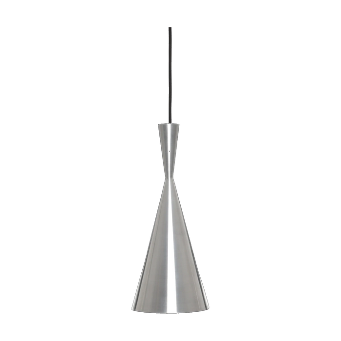 Unbeaten Tall Pendant, Hand-Brushed Aluminium by Tom Dixon