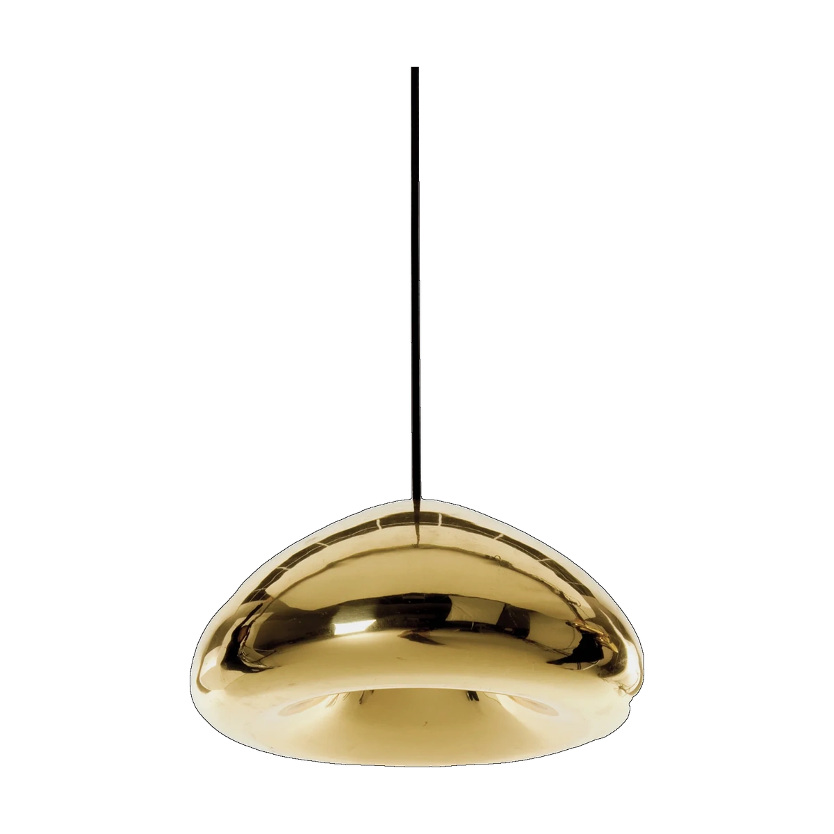 Void Medium Pendant, Hand-Beaten Polished Brass by Tom Dixon