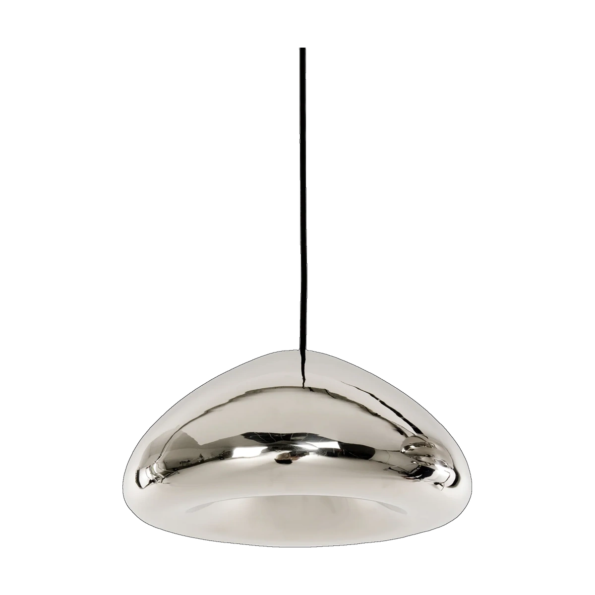 Void Medium Pendant, Hand-Beaten Polished Steel by Tom Dixon
