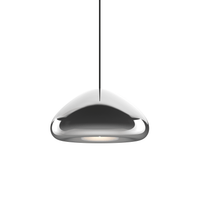 Tom Dixon Void Medium Pendant in polished steel, illuminated
