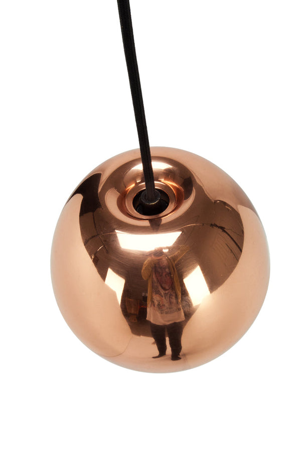 Tom Dixon Void Mini Pendant mirrored copper overhead detail