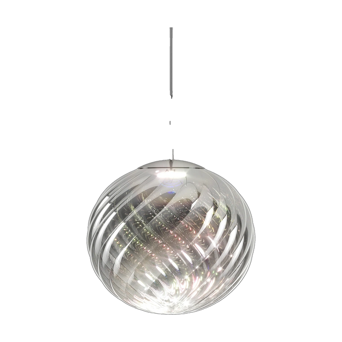 Whirl Dichroic Large Pendant, Silver Polished Polycarbonate by Tom Dixon
