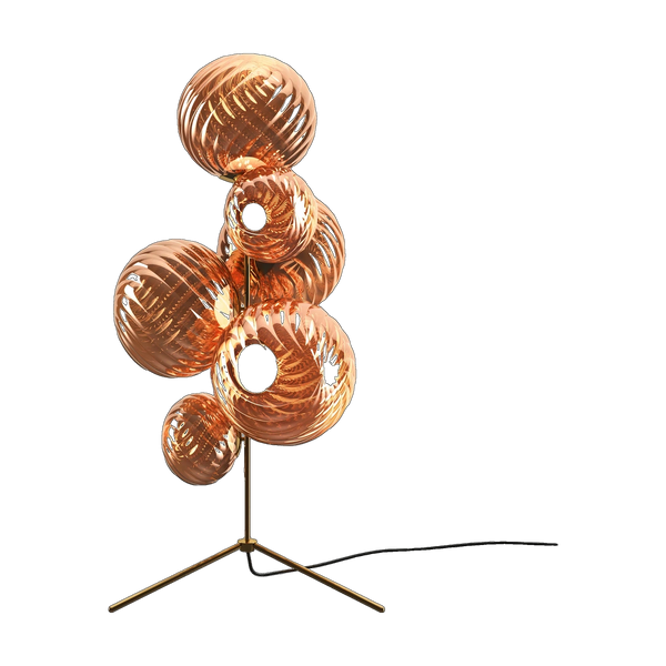 Whirl Floor Chandelier in Copper Polished Polycarbonate by Tom Dixon