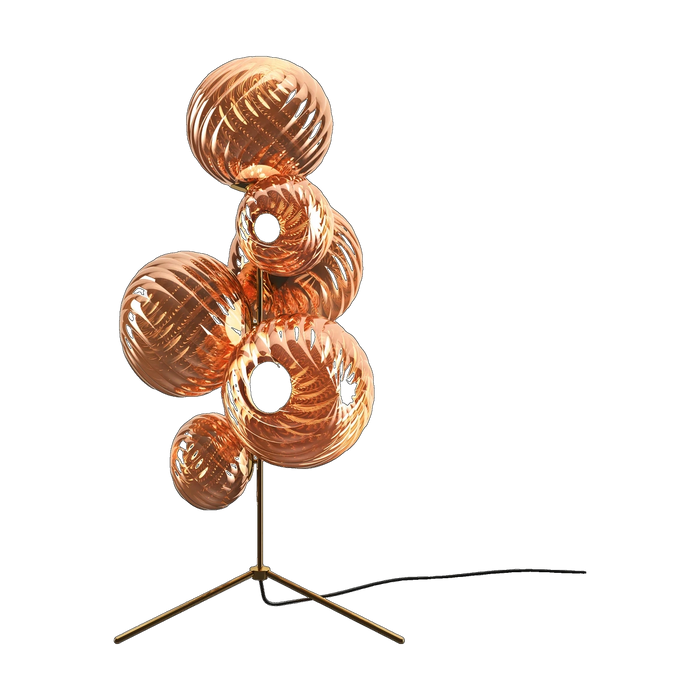 Whirl Floor Chandelier in Copper Polished Polycarbonate by Tom Dixon