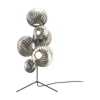 Whirl Floor Chandelier in Silver Polished Polycarbonate by Tom Dixon