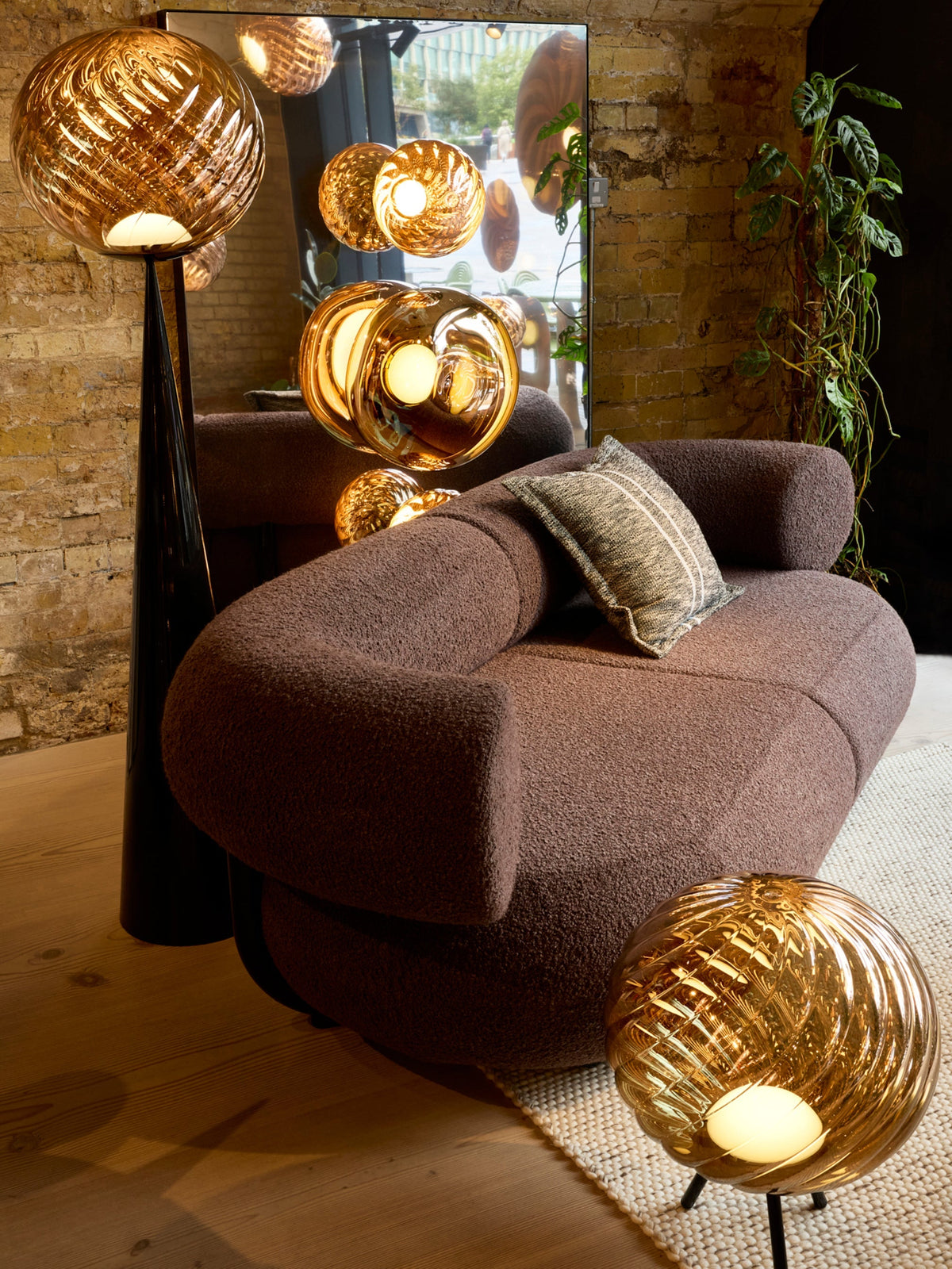 Whirl Large Portable Light in Gold Polished Polycarbonate by Tom Dixon