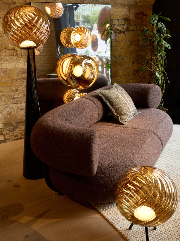 Whirl Large Portable Light in Gold Polished Polycarbonate by Tom Dixon