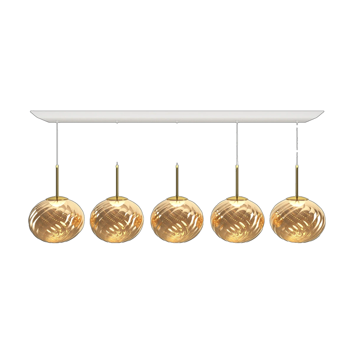 Whirl Linear Pendant System, Gold Polished Polycarbonate by Tom Dixon