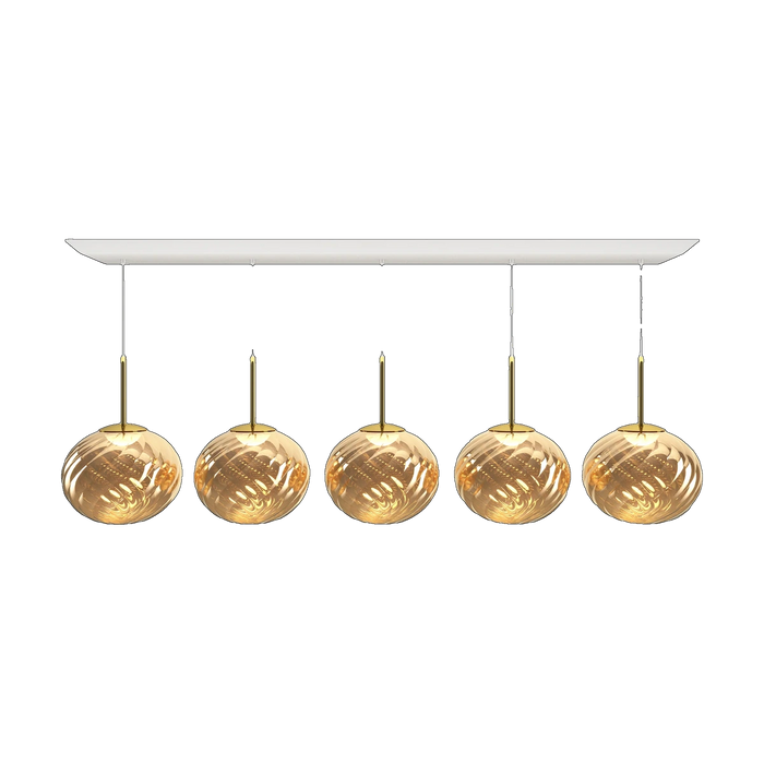 Whirl Linear Pendant System, Gold Polished Polycarbonate by Tom Dixon