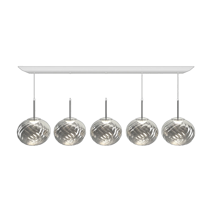 Whirl Linear Pendant System, Silver Polished Polycarbonate by Tom Dixon