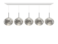 Tom Dixon Whirl Linear Pendant System in silver, illuminated