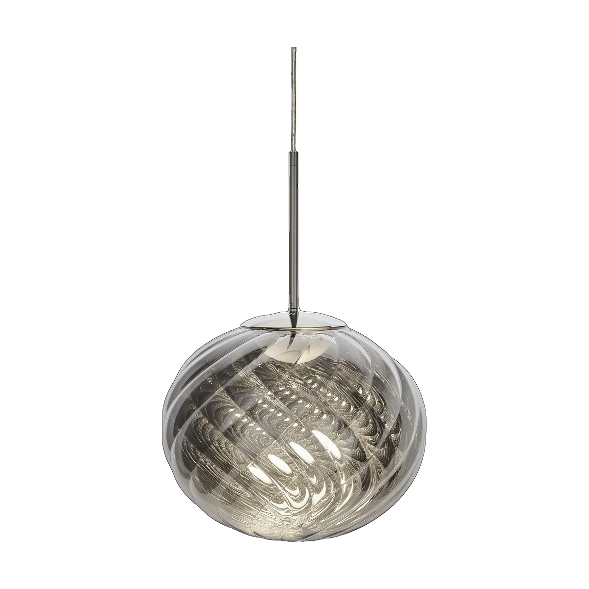 Whirl Medium Pendant, Silver Polished Polycarbonate by Tom Dixon