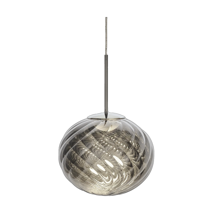 Whirl Medium Pendant, Silver Polished Polycarbonate by Tom Dixon