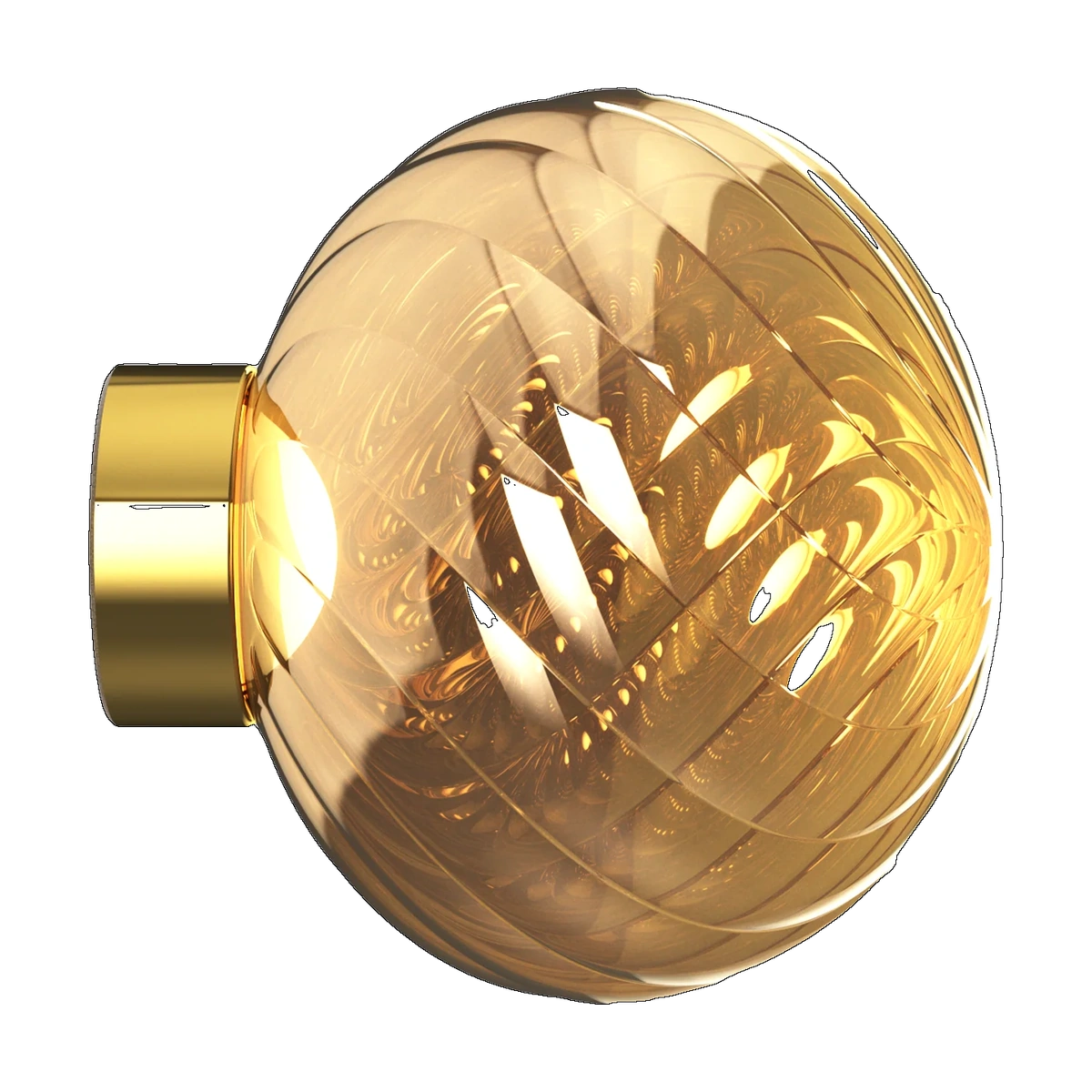 Tom Dixon Whirl Surface Light in gold polished polycarbonate