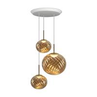 Whirl Trio-Round Pendant System, Gold Polished Polycarbonate by Tom Dixon