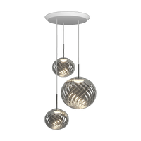 Whirl Trio-Round Pendant System, Silver Polished Polycarbonate by Tom Dixon