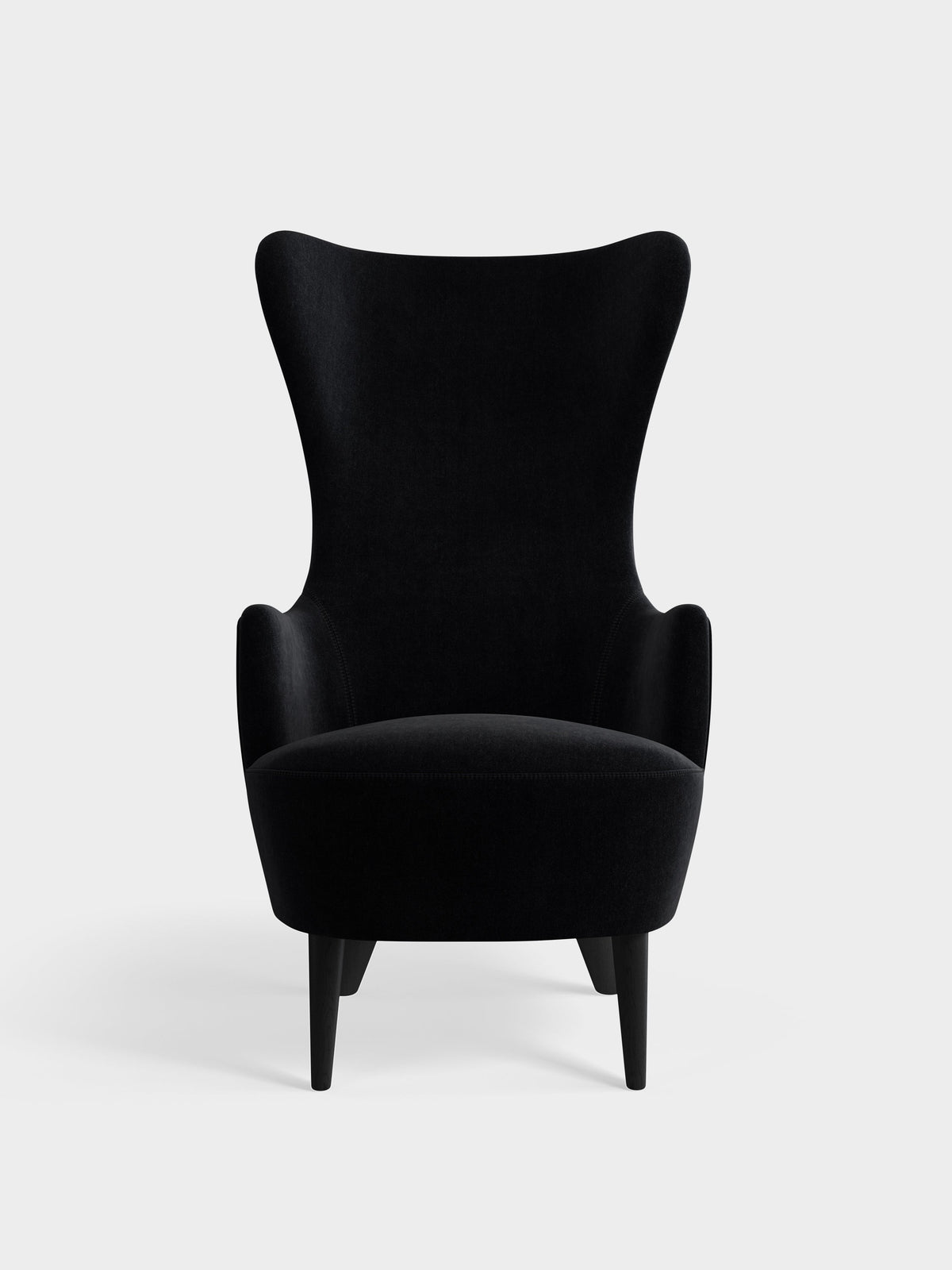 Wingback Chair Black Kvadrat Gentle Velvet