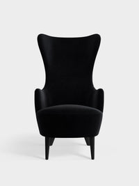 Wingback Chair Black Kvadrat Gentle Velvet