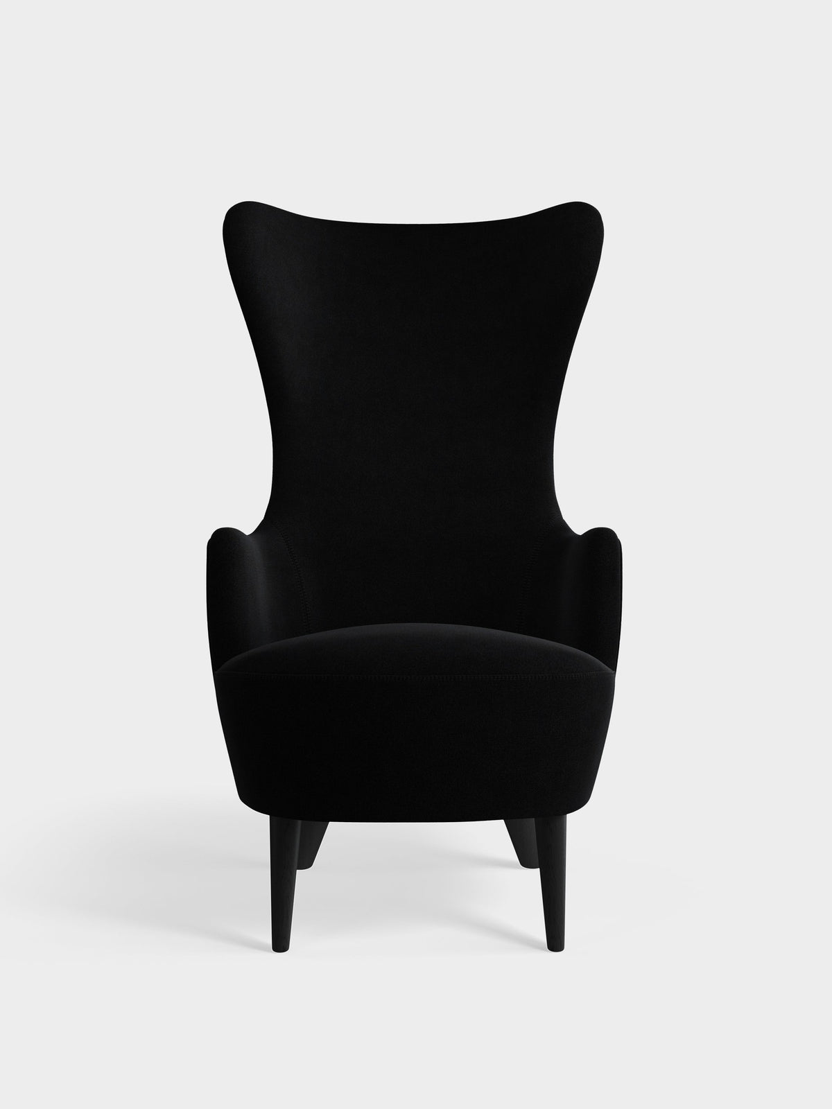 Wingback Chair Black Kvadrat Hallingdal 65