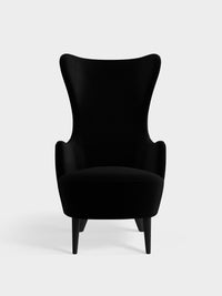 Wingback Chair Black Kvadrat Hero 2 Wool