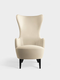 Wingback Chair Bright White Kvadrat Hallingdal 65