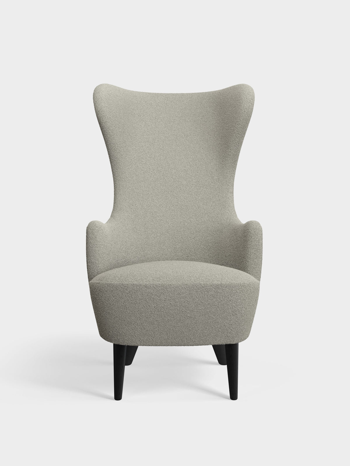 Wingback Chair Grey White Kvadrat Elle Boucle