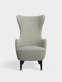 Wingback Chair Grey White Kvadrat Elle Boucle