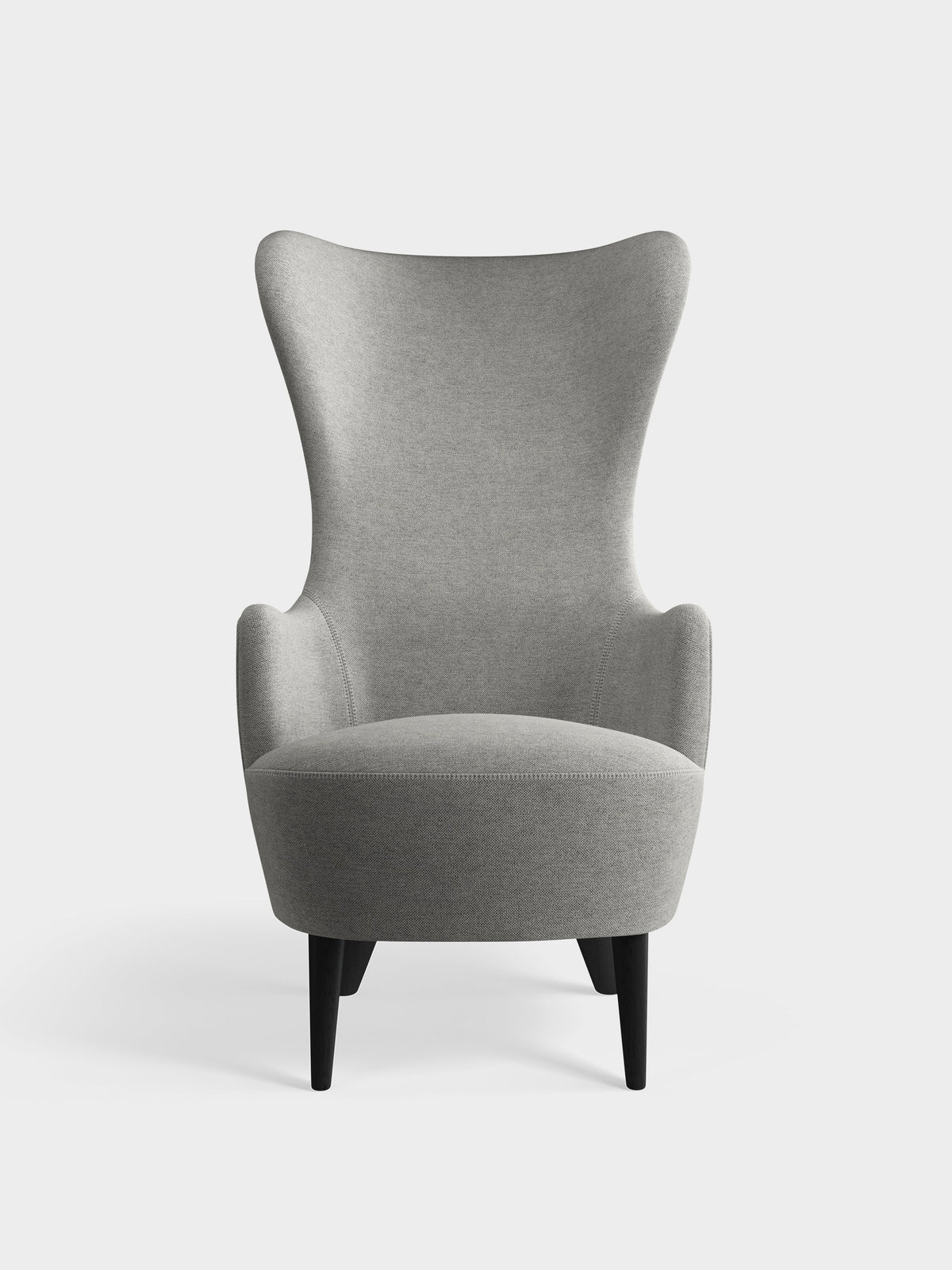 Wingback Chair Light Grey Kvadrat Hallingdal 65